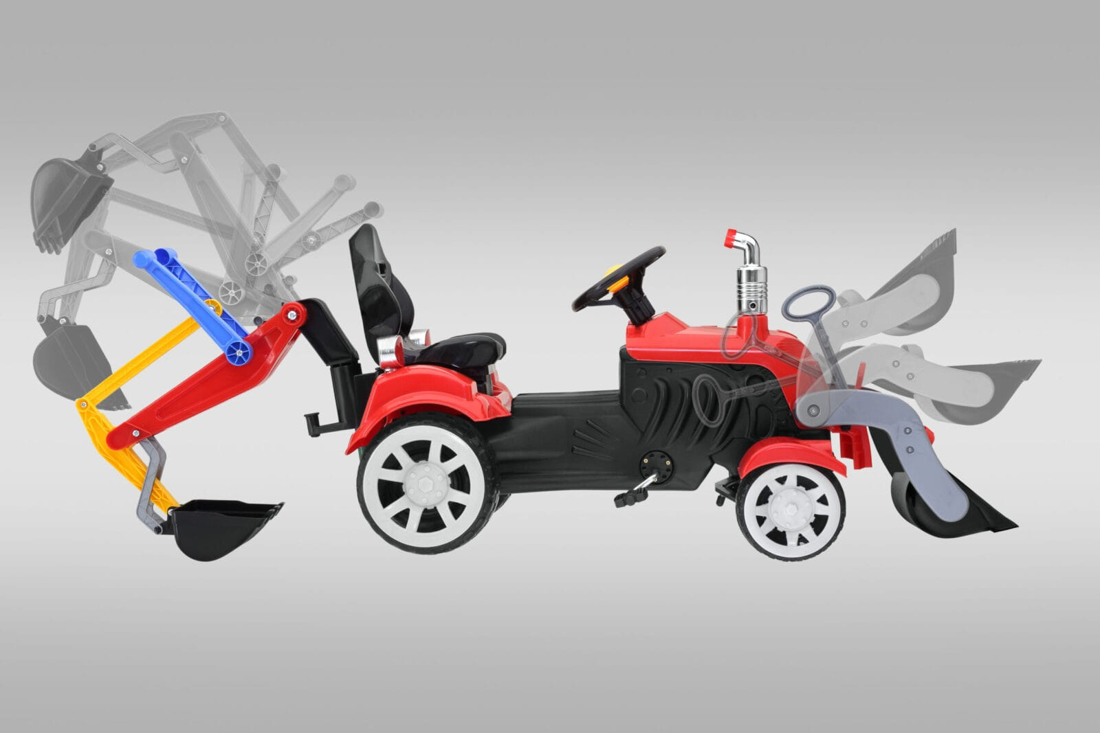 Traktor na pedały z koparko-ładowarką. - obrazek 3