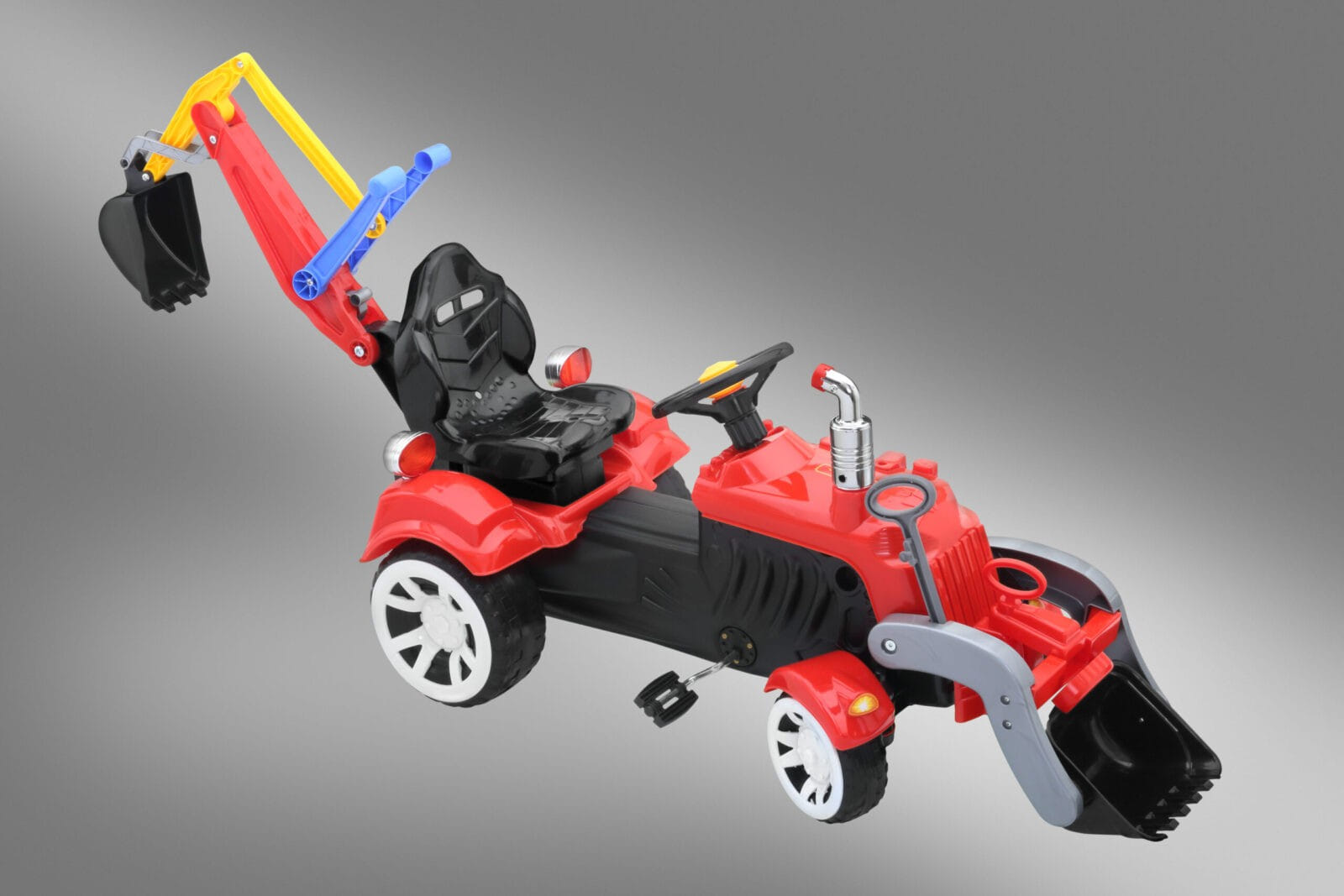 Traktor na pedały z koparką i ładowarką