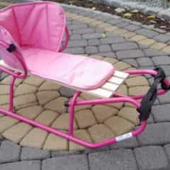 sanki z oparciem i materacykiem