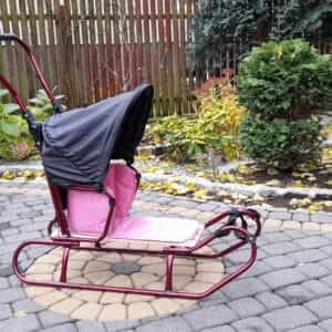 Sanki Z pchaczem daszkiem i śpiworkiem