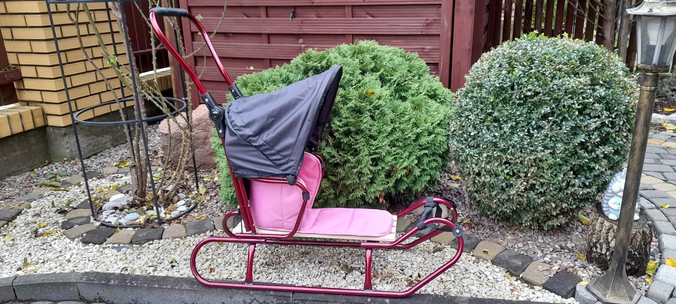 Sanki z pchaczem,daszkiem i materacykiem. - obrazek 2