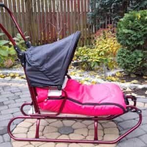 Sanki Z pchaczem daszkiem i śpiworkiem