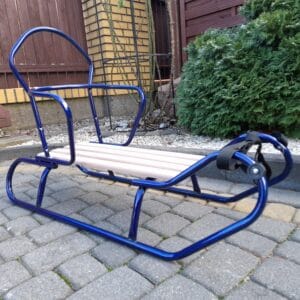 Sanki metalowe z wysokim oparciem